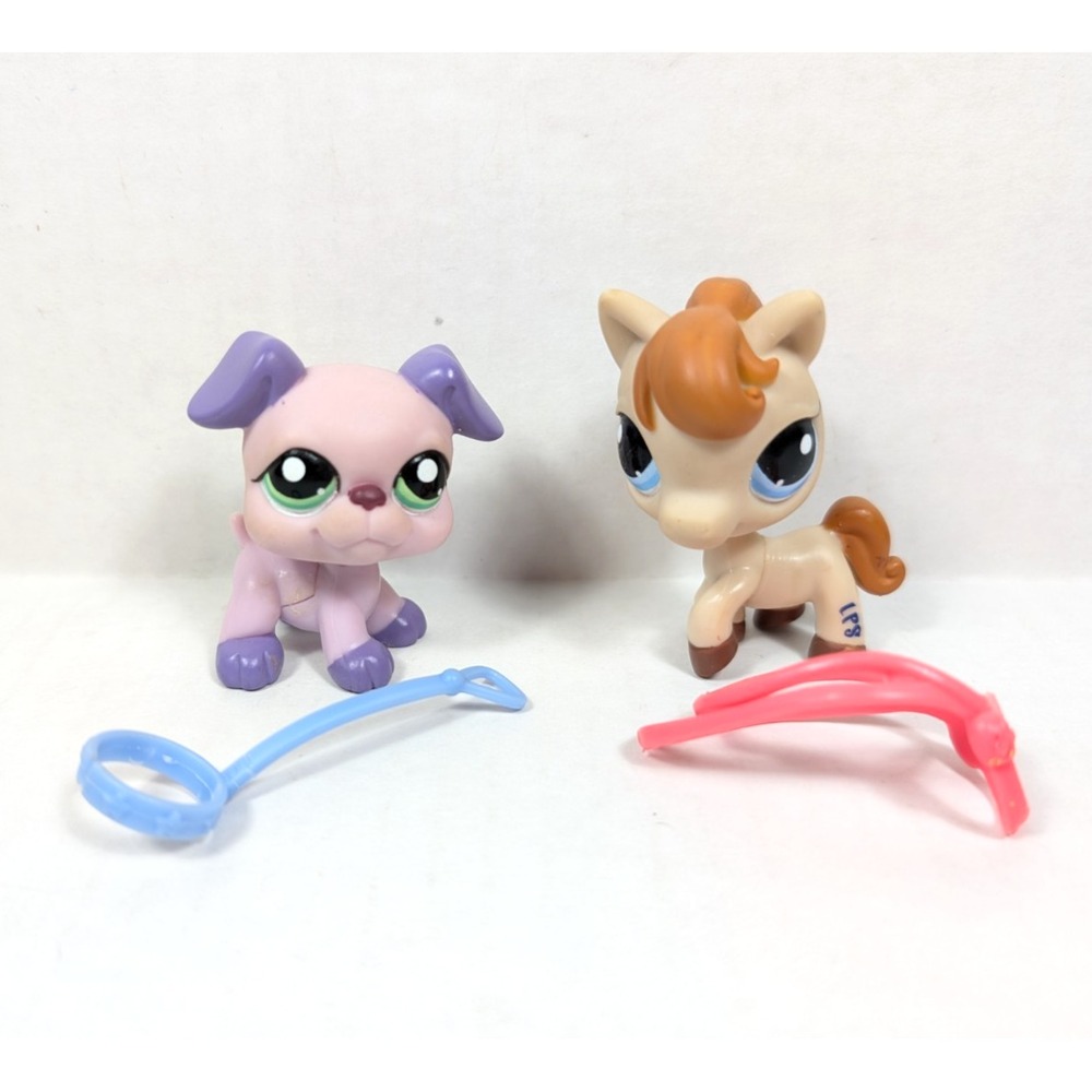 Authentic Littlest Pet Shop Pet Pairs #1499 Horse #1500 Boxer Dog Walmart